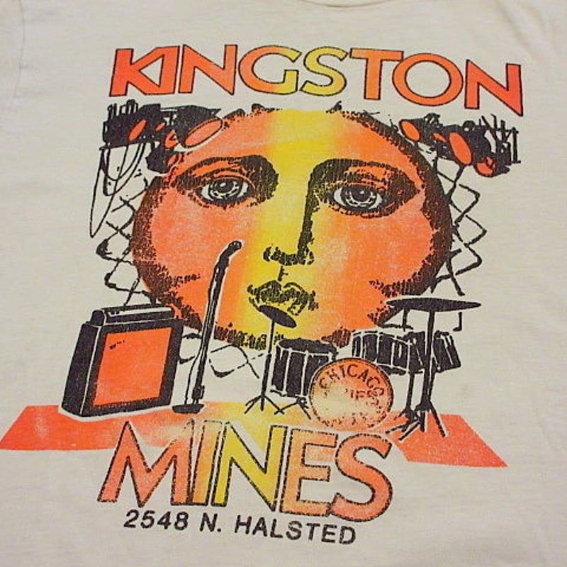 ビンテージ80's90's○KINGSTON MINES 両面プリントTシャツ