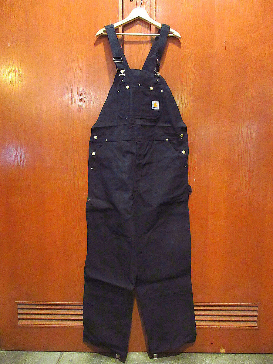 ビンテージ○DEADSTOCK Carharttダブルニーダックオーバーオール黒size