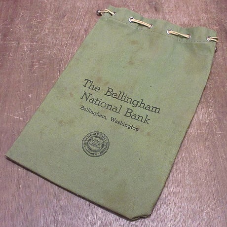 ビンテージ40's●The Bellingham National Bankキャンバスマネーバッグ●240605i6-bag-pchバンク銀行ポーチ巾着