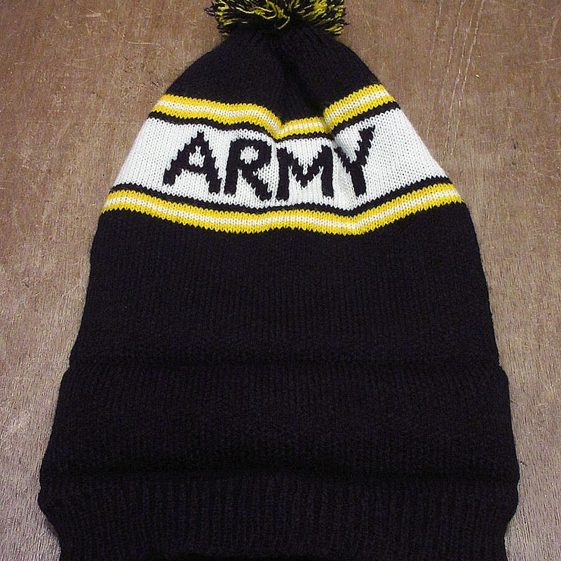 WEST POINT ニット帽　60s usma ヴィンテージ　ミリタリー ビンテージ○ボンボン付きARMYニット帽○211219i5-m-cp-knt USMA WES