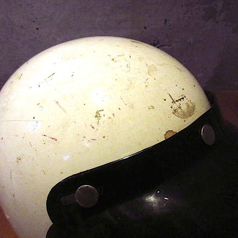 ビンテージ60's○SAFETECHバイザー付きジェットヘルメット白