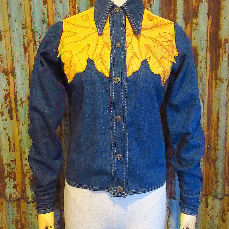 ビンテージ70's○Antonio Guiseppeバンビ刺繍入りデニム