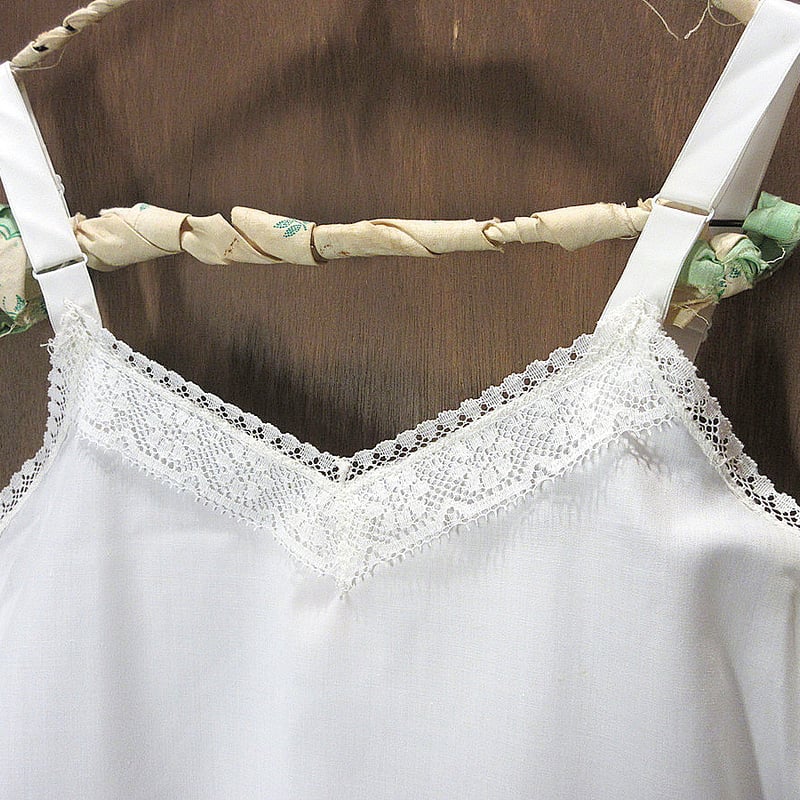 ビンテージ~70's○Her Majestyレース付きスリップ白size 14 ビンテージ~70's○Her Majestyレース付きスリップ白size 14