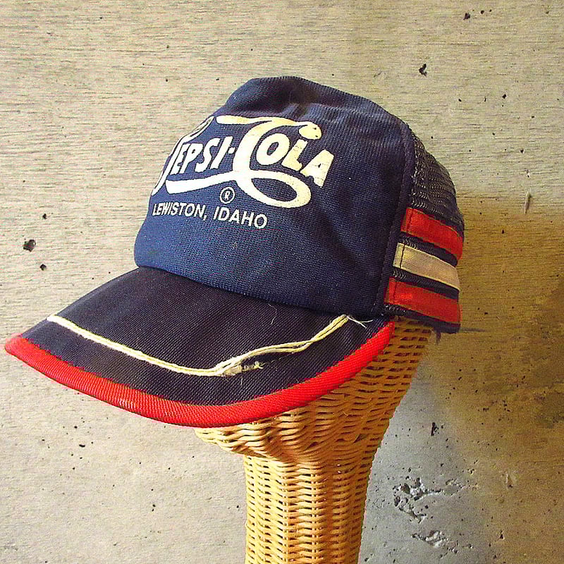 ビンテージ70's80's○PEPSI COLAスナップバックメッシュキャップ