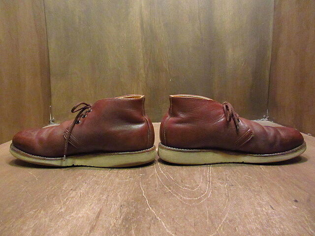 ビンテージ90's○RED WING 595刺繍羽根タグチャッカブーツ茶11D