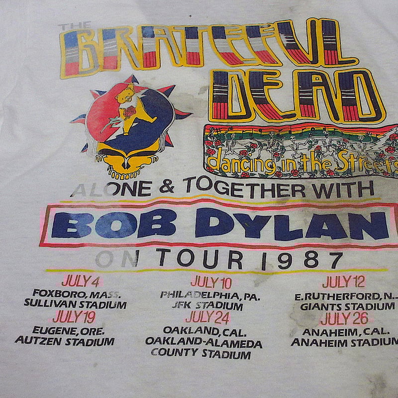 当時物激レア80年代 ボブディラン ×グレイトフルデッドツアー バンドTシャツ 当時物激レア80年代 ボブディラン ×グレイトフルデッドツアー