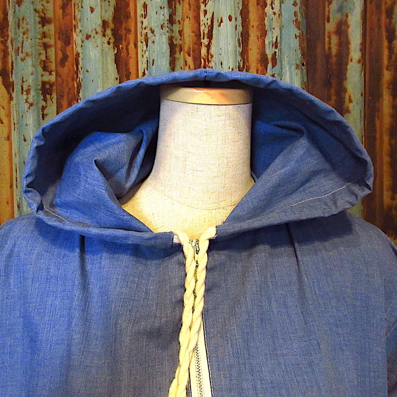 ビンテージ70's○SEARSジップパーカー青size LARGE○250909j6-m-jk