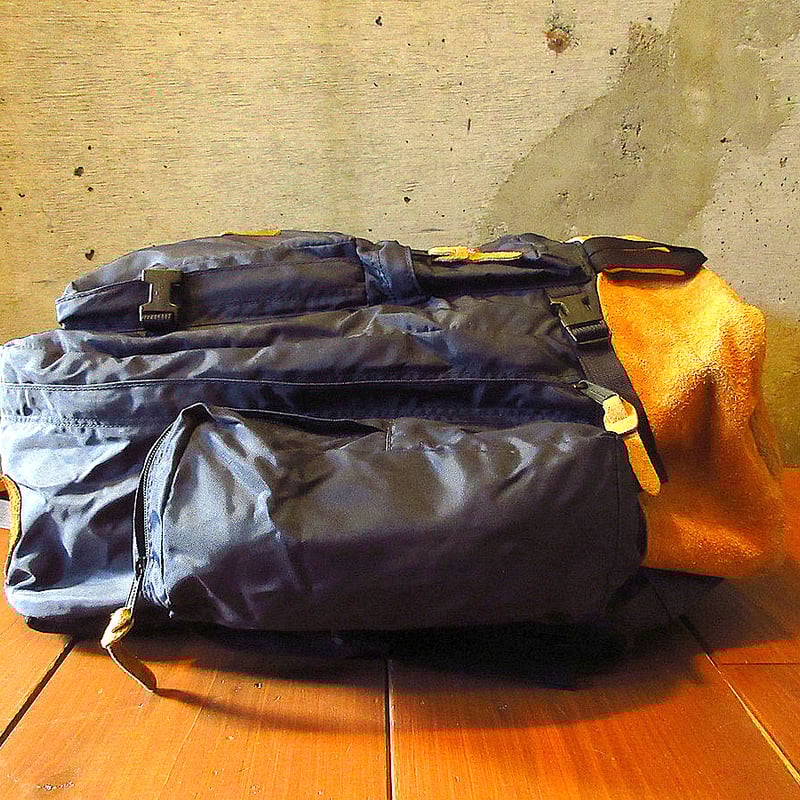 ビンテージ90's○L.L.Beanボトムレザーナイロンバックパック紺