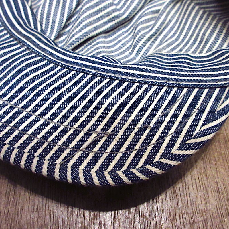 ワークキャップ ヒッコリー 耳付 濃 Vintage USA製 60s 70s ワークキャップ ヒッコリー 耳付 濃 Vintage USA製 60s 70s