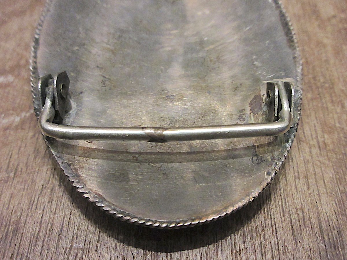 ビンテージ○ターコイズシルバーバックル○250622z3-otaccメキシカン