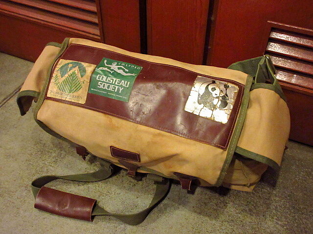 ビンテージ~70's○ORVIS キャンバス×レザーショルダーバッグ○201103f1
