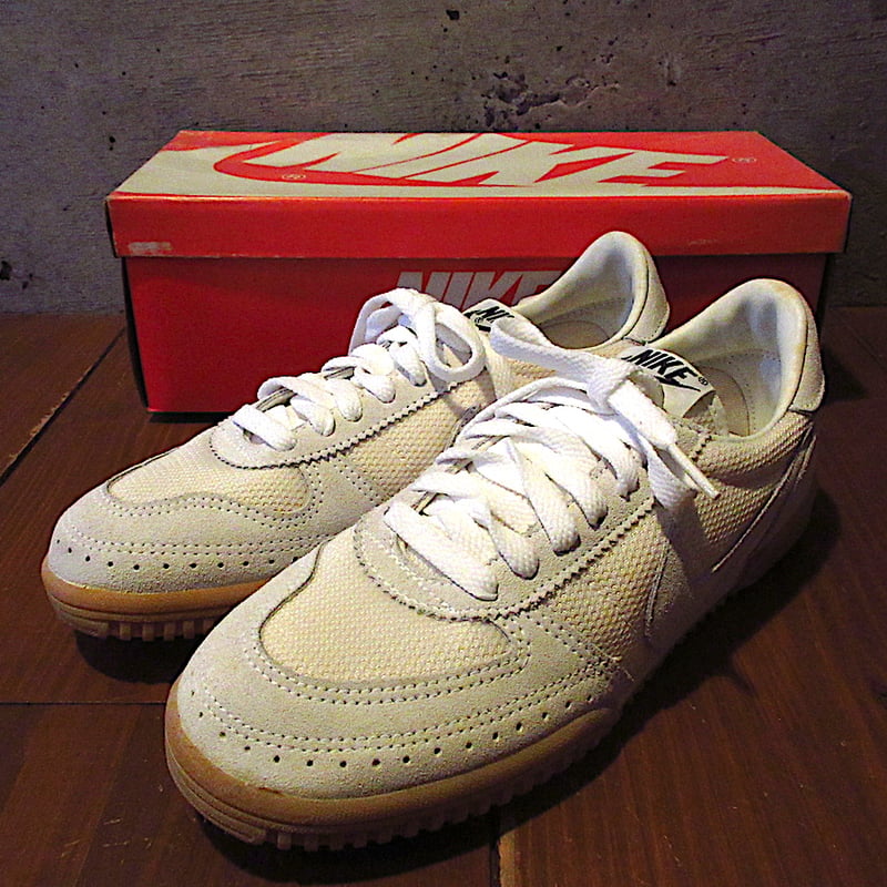 【ヴィンテージ 】Nike スニーカー イギリス製 ビンテージ80's○DEADSTOCK NIKE Focus Aceスニーカー白×グレーsiz