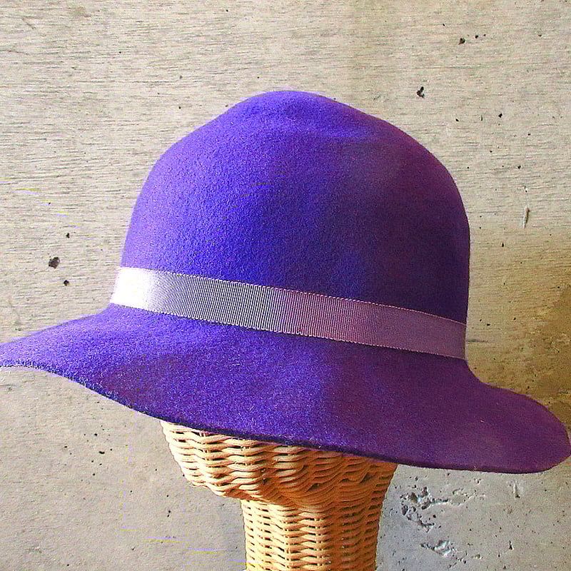 ビンテージ60's70's○Columbiaレディースフェルトハット紫size 7 ビンテージ60's70's○Columbiaレディースフェルトハット紫size 7