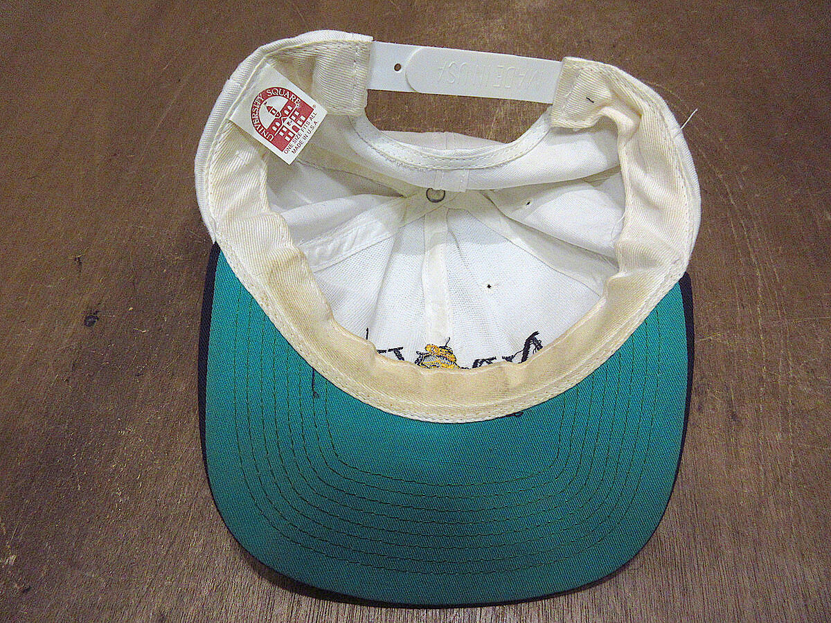 ビンテージ80's90's○University Square NAVY刺繍入りキャップ白○2