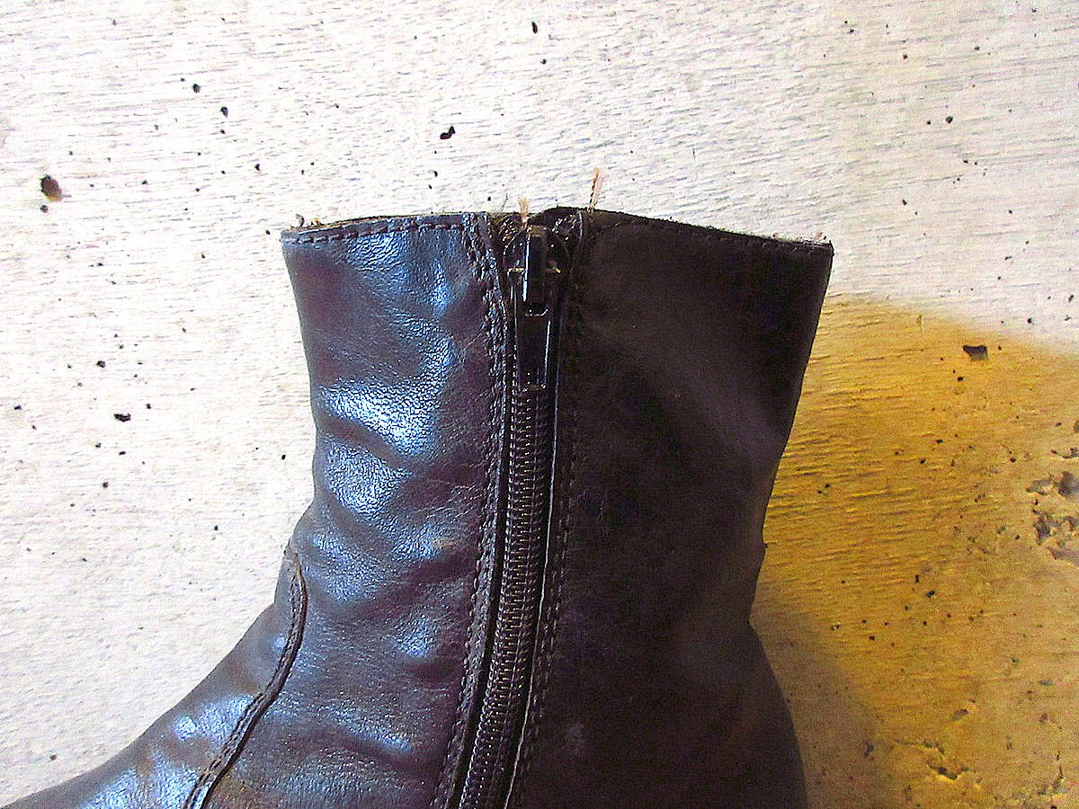 ビンテージ○TRAPPERサイドジップレザーブーツ黒 size 41○240304k3-m-b