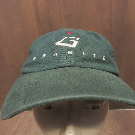 ビンテージ90’s-00’s●GRANITE刺繍入り6パネルキャップ深緑●250220j2-m-cp-bb古着1990s2000s帽子ゴルフ
