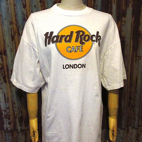 ビンテージ90’s●Hard Rock CAFE LONDONプリントTシャツ白size L●250921j4-m-tsh-ot古着1990sハードロックカフェ