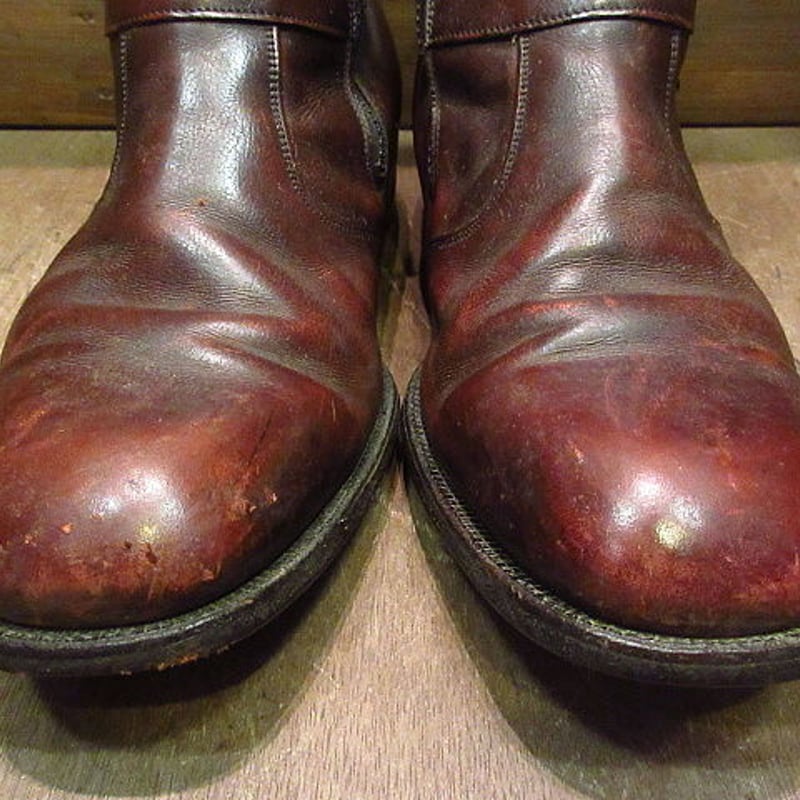 ビンテージ70's○Wrightサイドジップブーツ赤茶9EEE○200810n7-m-bt-2