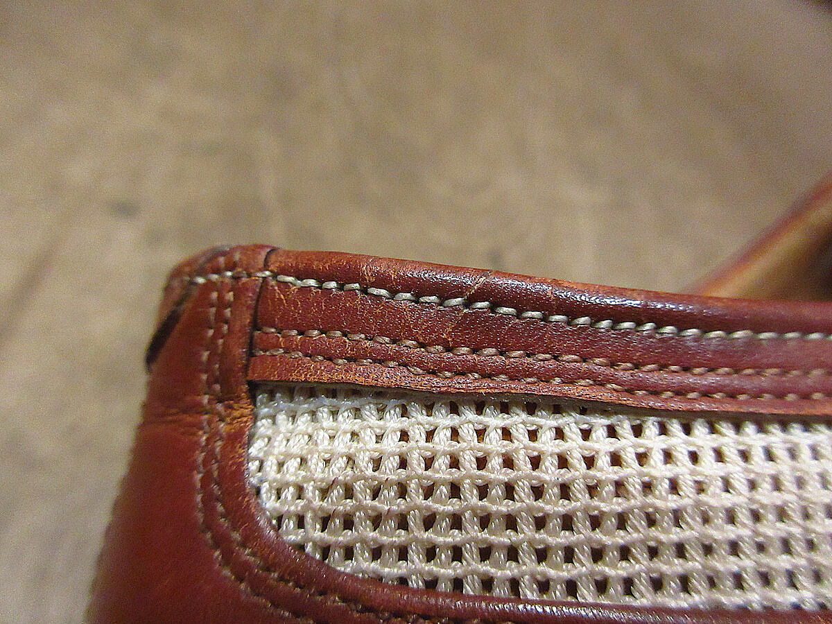 ビンテージ30's40's○KNAPPレザー×メッシュスペクテイターシューズ茶8D