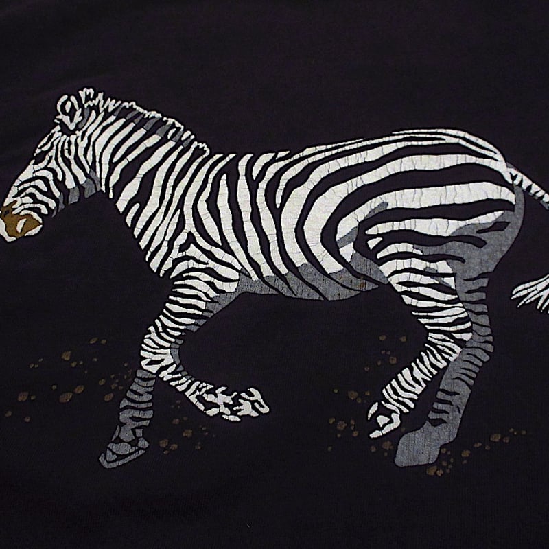 ビンテージ80's90's○ジブラプリントTシャツ黒size M○250515z2
