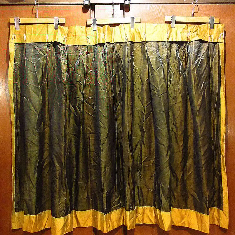 ビンテージ~70's○ネップ織りカーテン2点セット○220905i9-fbr 60s1960s