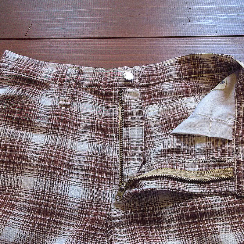 ビンテージ70's○Wranglerレディース チェックフレアパンツ実寸
