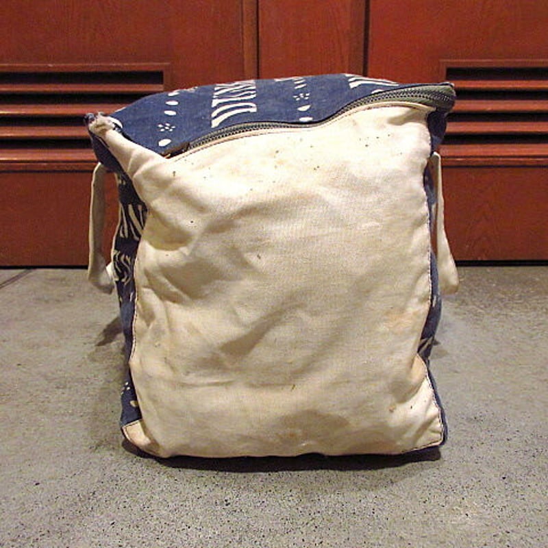 ビンテージ~60's○ステンシルプリントハンドメイドボストンバッグ
