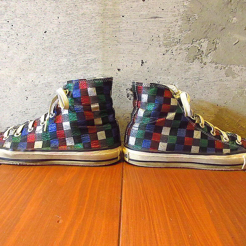 ビンテージ80's○CONVERSEオールスターHIラメチェッカーsize 8 ビンテージ80's○CONVERSEオールスターHIラメチェッカーsize 8