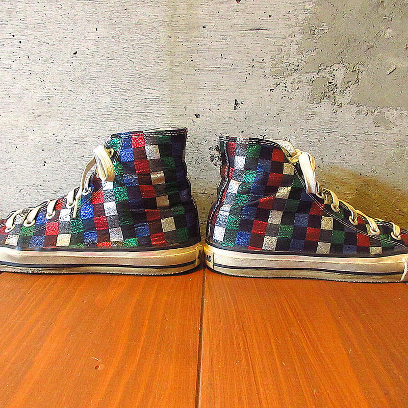 ビンテージ80's○CONVERSEオールスターHIラメチェッカーsize 8○230811k...