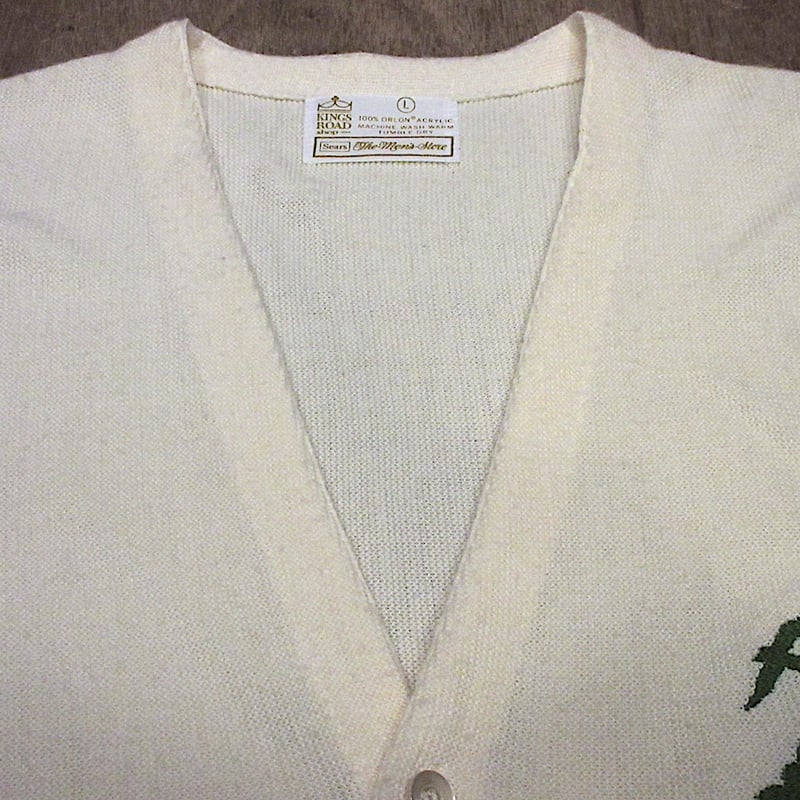 ビンテージ70's○Searsアクリルカーディガンsize L○260307n1-m-cdgシ