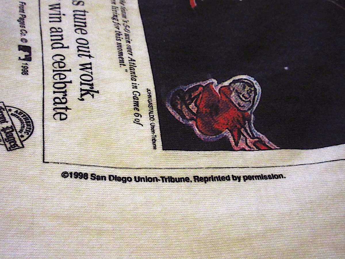 ビンテージ90's○San Diego Padres NL ChampsプリントTシャツ白si