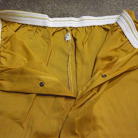 ビンテージ70's●DEADSTOCK LAWSON PREMANENT PRESSパジャマセットマスタードsize C●230922c6-m-pjm 1970sセットアップ