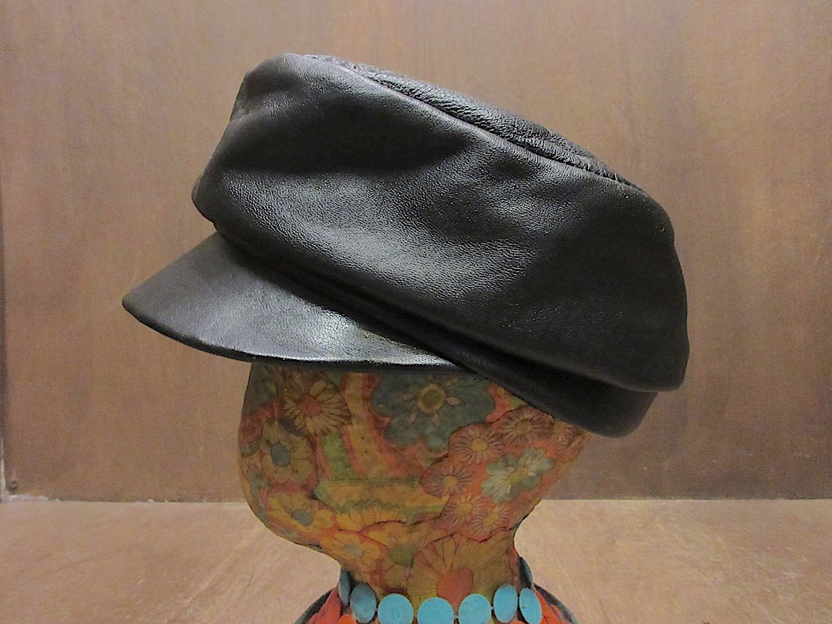 ビンテージ~70's○レディースレザーキャスケット黒○250903z5-w