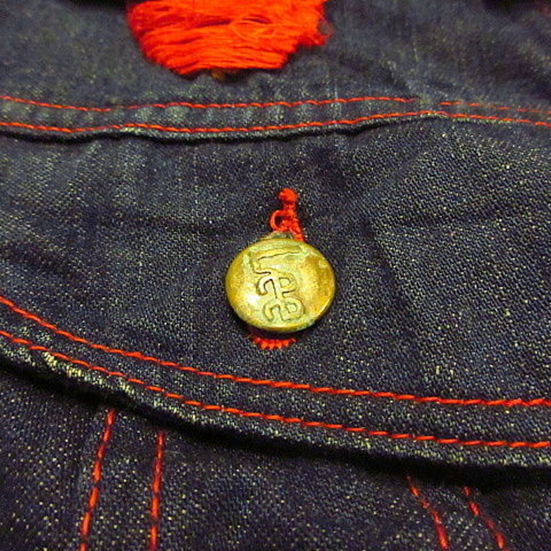 ビンテージ70's○Ms.LEEレディース刺繍デニムジャケット
