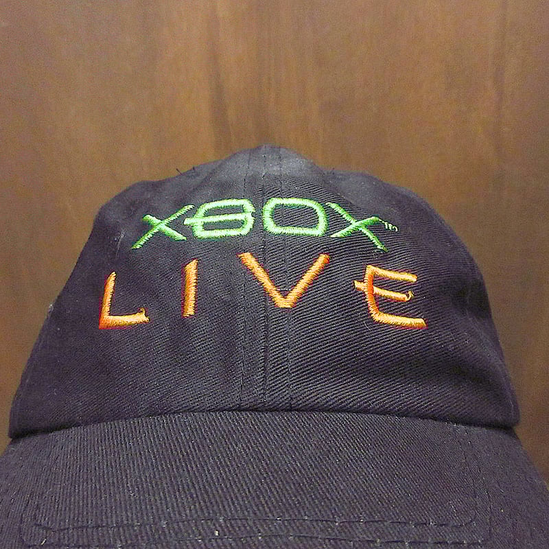 ビンテージ2000's○XBOX LIVE刺繍入り6パネルキャップ黒○240530j1-m-c