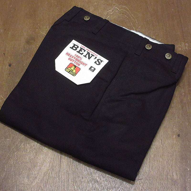 BEN DAVIS ワークパンツ W33 USA製 コットン100% ビンテージ90's○DEADSTOCK BEN DAVISコットンワークパンツ黒表記W33○2