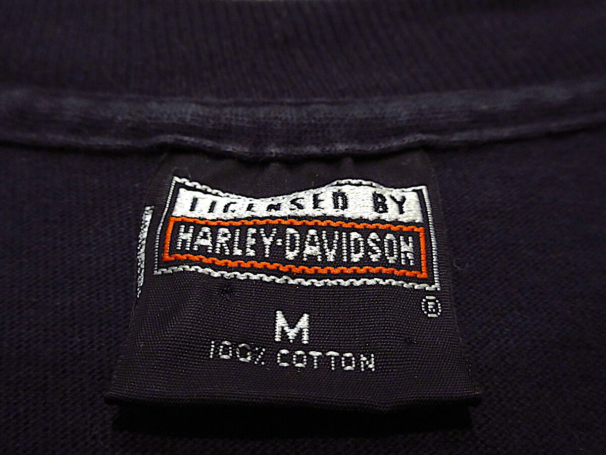ビンテージ90's○HARLEY-DAVIDSON両面プリントコットンTシャツ黒size M