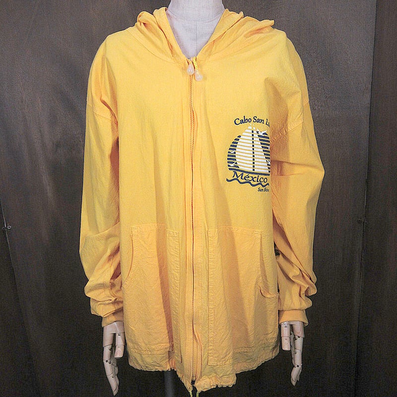 ビンテージ90's○Cabo San Lucas Mexicoジップパーカー黃色size ビンテージ90's○Cabo San Lucas Mexicoジップパーカー黃色size