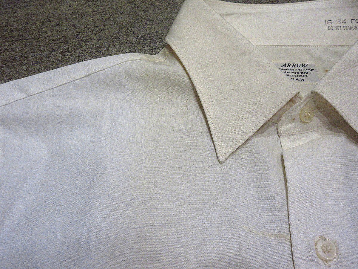 ビンテージ50's○DEADSTOCK ARROWマチ付きフレンチカフスドレスシャツ