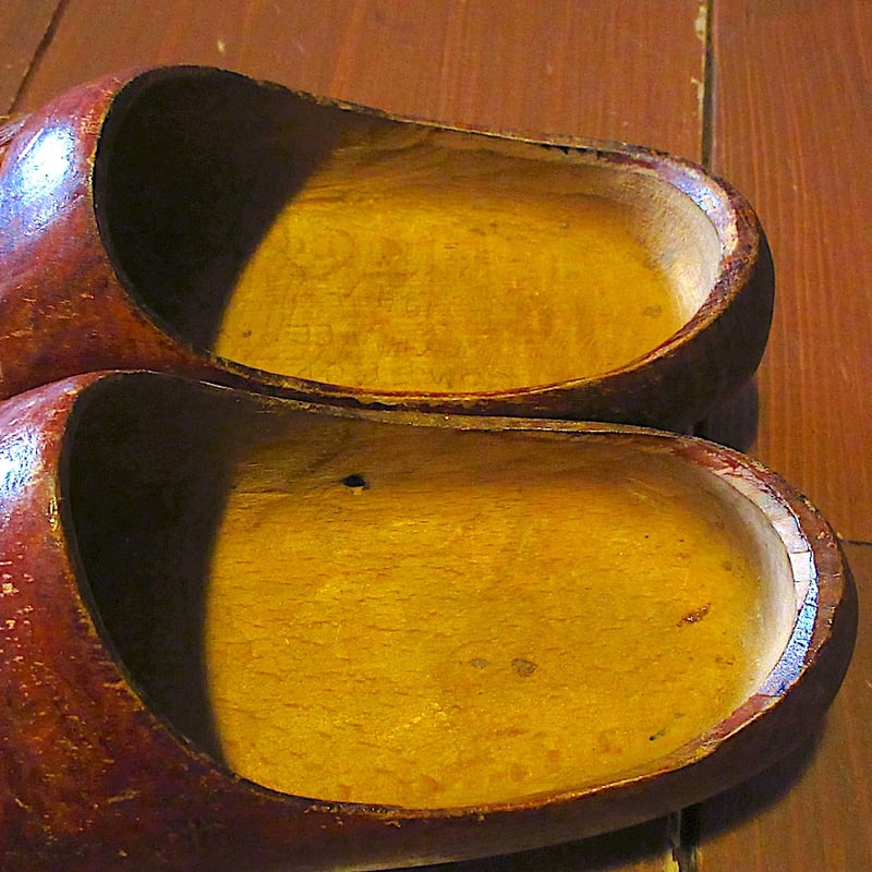 ビンテージ40's○フランススーベニアウッドシューズ○250825z6-m