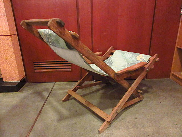 ビンテージ○バーククロス×ウッドアウトドアフォールディング