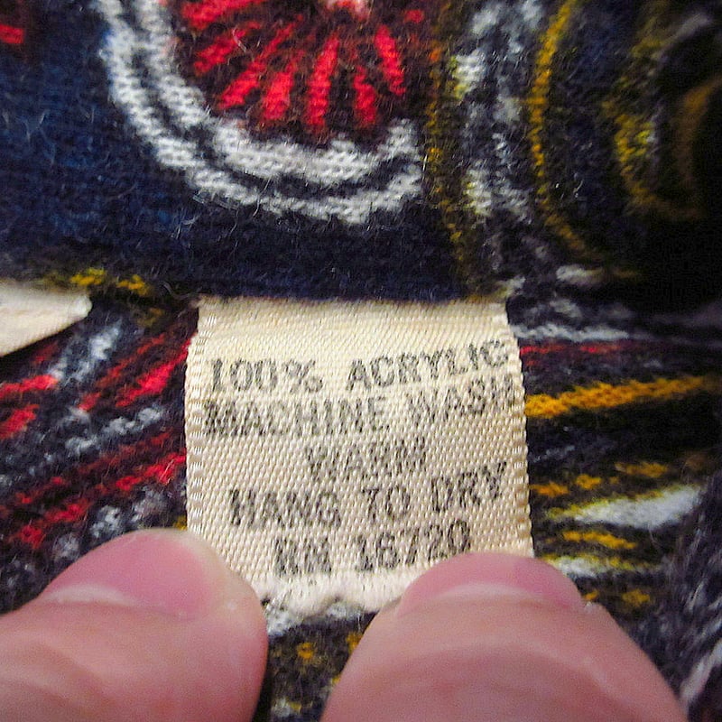 ビンテージ70's○Le Chevronペイズリー総柄長袖シャツsize L