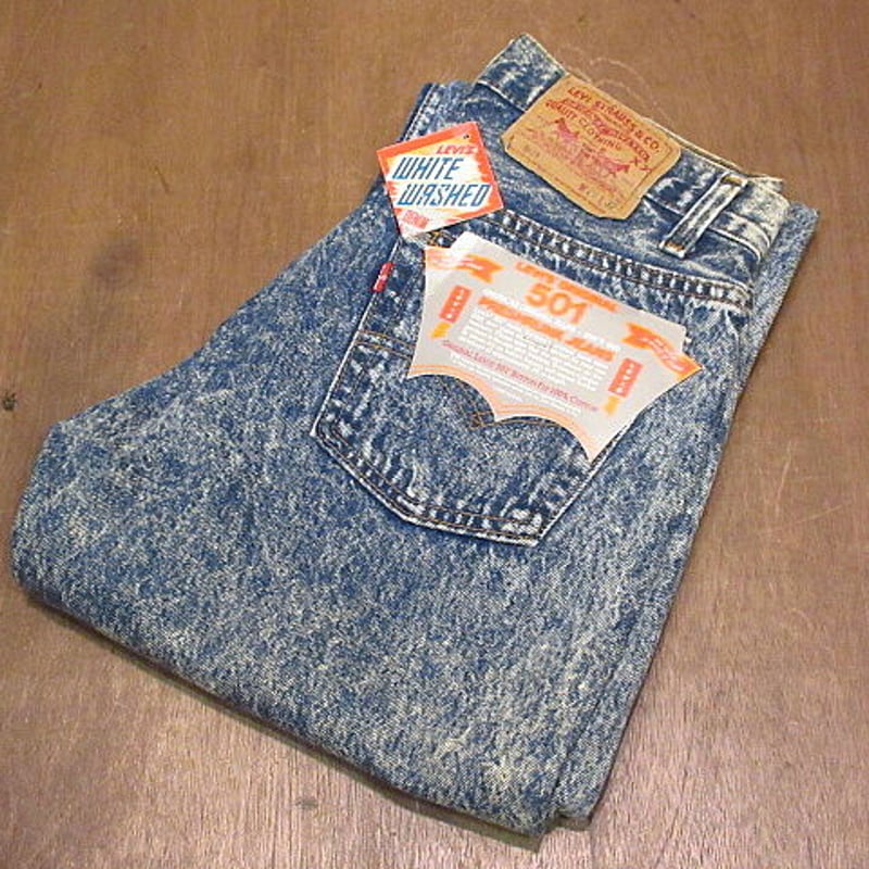 ビンテージ80's○DEADSTOCK Levi's 501ホワイトウォッシュW29 L32○