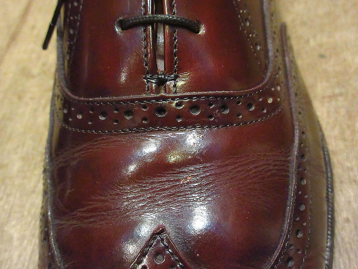 ビンテージ○BOSTONIANウィングチップシューズバーガンディsize