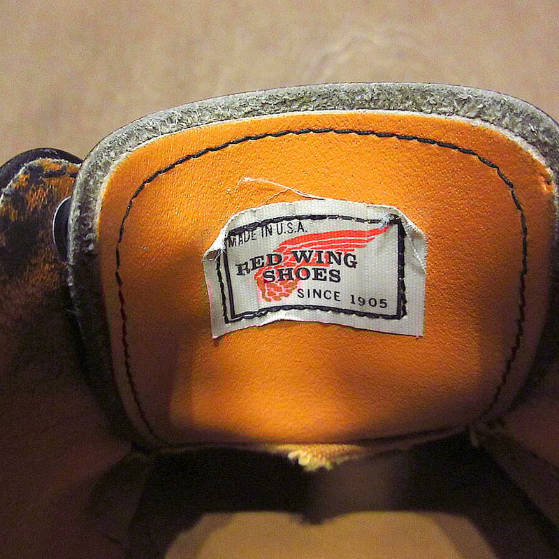 ビンテージ80's○RED WINGプリント羽根タグポストマンシューズ黒