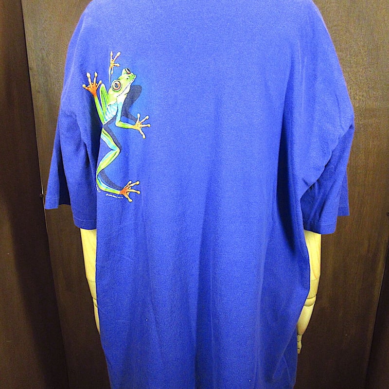 ビンテージ90's○HARLEQUIN NGカエルプリントTシャツ紫Size XL○23062