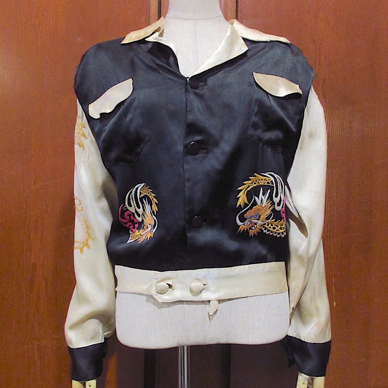 ビンテージ40's50's○JAPAN SASEHOサテンスーベニアシャツ○250923m7-