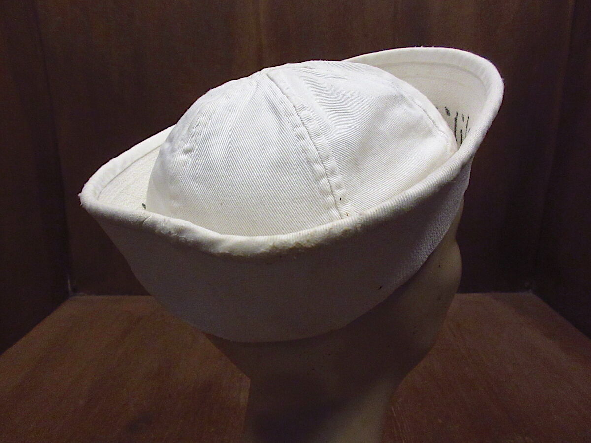 40s 50s USN セーラーハット ステンシル ビンテージ 雰囲気◎ 40s US NAVY USN SAILOR DIXIE HAT with STENCIL - RICUR