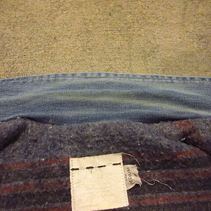 ビンテージ80's○SHEPLERS裏地ブランケットデニムジャケットsizeM