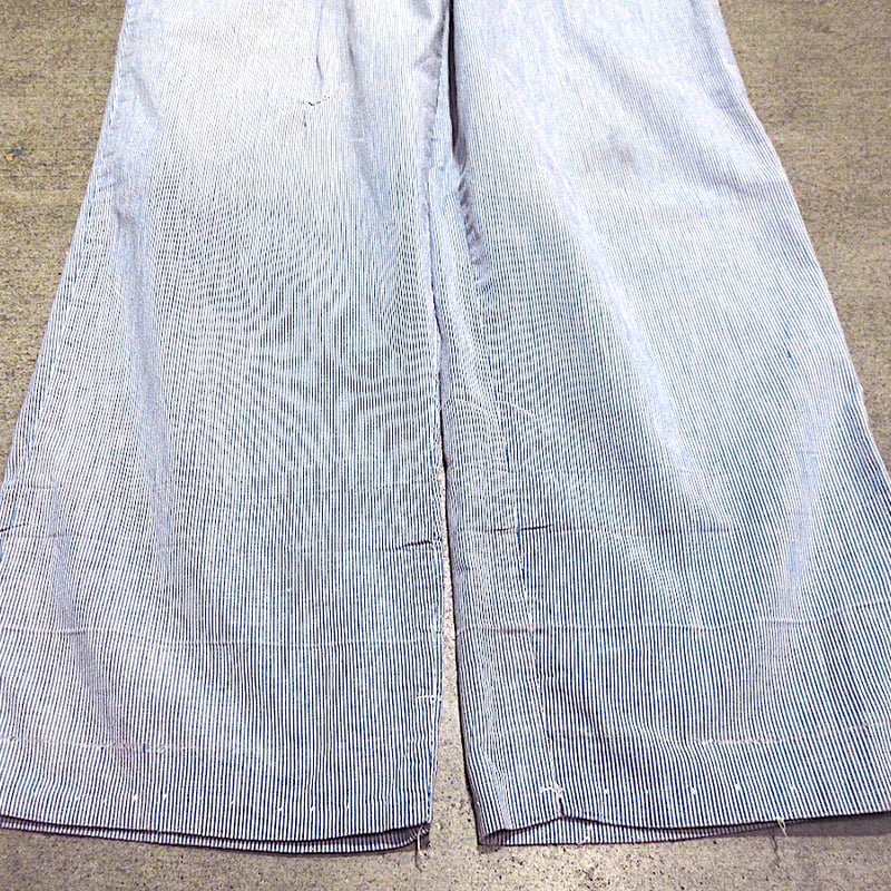 ビンテージ40s50's○ストライプツータックテーパードスラックス実寸